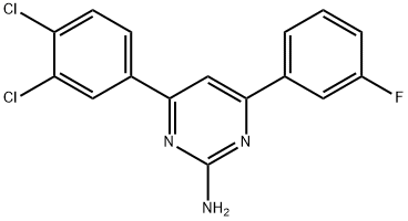4-(3,4-dichlorophenyl)-6-(3-fluorophenyl)pyrimidin-2-amine 구조식 이미지