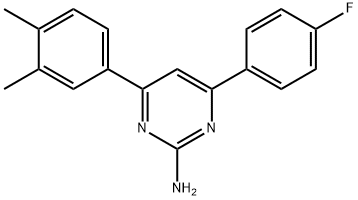 4-(3,4-dimethylphenyl)-6-(4-fluorophenyl)pyrimidin-2-amine 구조식 이미지