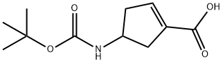 4-((tert-butoxycarbonyl)amino)cyclopent-1-enecarboxylic acid Structure