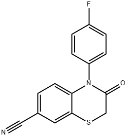 4-(4-FLUOROPHENYL)-3-OXO-3,4-DIHYDRO-2H-BENZO[B][1,4]THIAZINE-7-CARBONITRILE 구조식 이미지