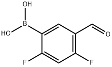 2,4-Difluoro-5-formylphenylboronic acid 구조식 이미지