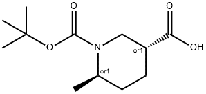 Trans-6-Methyl-Piperidine-1,3-Dicarboxylic Acid 1-Tert-Butyl Ester 구조식 이미지