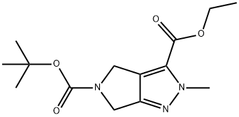 2-Methyl-2,6-Dihydro-4H-Pyrrolo[3,4-C]Pyrazole-3,5-Dicarboxylic Acid 5-Tert-Butyl Ester 3-Ethyl Ester 구조식 이미지