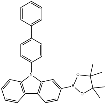 9H-Carbazole, 9-[1,1'-biphenyl]-4-yl-2-(4,4,5,5-tetramethyl-1,3,2-dioxaborolan-2-yl)- 구조식 이미지