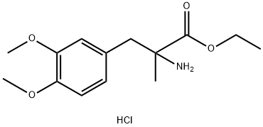 DL-3-methoxy-O,a-dimethyl- Tyrosine, ethyl ester, hydrochloride 구조식 이미지