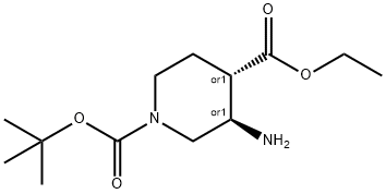 1-tert-butyl 4-ethyl trans-3-aminopiperidine-1,4-dicarboxylate 구조식 이미지