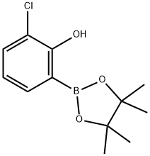 2-Chloro-6-(tetramethyl-1,3,2-dioxaborolan-2-yl)phenol 구조식 이미지