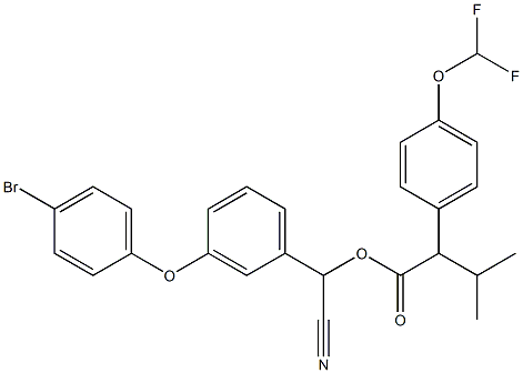 Benzeneacetic acid,4-(difluoromethoxy)-a-(1-methylethyl)-, [3-(4-bromophenoxy)phenyl]cyanomethyl ester Structure