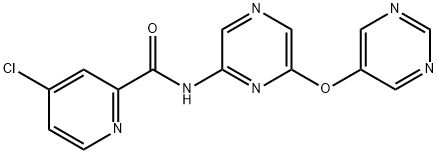 4-chloro-N-(6-pyrimidin-5-yloxypyrazin-2-yl)pyridine-2-carboxamide Structure