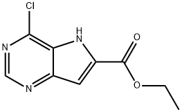 ethyl 4-chloro-5H-pyrrolo[3,2-d]pyrimidine-6-carboxylate 구조식 이미지