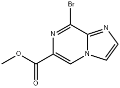 8-Bromo-imidazo[1,2-a]pyrazine-6-carboxylic acid methyl ester Structure