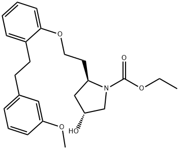 (2R,4R)-ethyl 4-hydroxy-2-(2-(2-(3-methoxyphenethyl)phenoxy)ethyl)pyrrolidine-1-carboxylate Structure