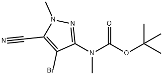 Tert-Butyl (4-Bromo-5-Cyano-1-Methyl-1H-Pyrazol-3-Yl)(Methyl)Carbamate 구조식 이미지