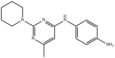 N-(6-Methyl-2-piperidin-1-yl-pyrimidin-4-yl)-benzene-1,4-diamine 구조식 이미지