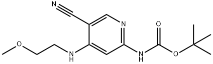 tert-butyl(5-cyano-4-((2-methoxyethyl)amino)pyridin-2-yl)carbamate Structure