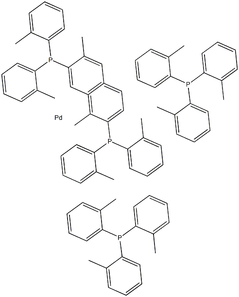 Tetrakis(tri-o-tolylphosphine)palladium(0) Structure