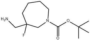 Tert-Butyl 3-(Aminomethyl)-3-Fluoroazepane-1-Carboxylate 구조식 이미지