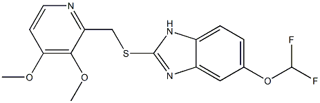 5-Difluoromethoxy-2-{[(3,4-dimethoxy-2-pyridinyl)methyl]thio}-1H-benzimidazole 구조식 이미지