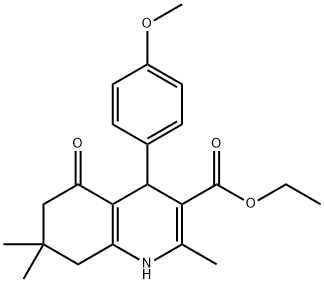 ethyl 4-(4-methoxyphenyl)-2,7,7-trimethyl-5-oxo-1,4,5,6,7,8-hexahydroquinoline-3-carboxylate 구조식 이미지