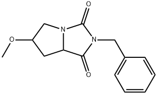 1H-Pyrrolo[1,2-c]imidazole-1,3(2H)-dione, tetrahydro-6-methoxy-2-(phenylmethyl)- Structure