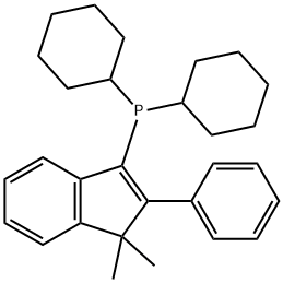 dicyclohexyl(1,1-dimethyl-2-phenyl-1H-inden-3-yl)Phosphine Structure