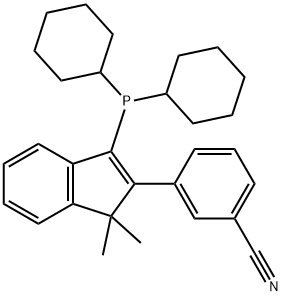 3-[3-(dicyclohexylphosphino)-1,1-dimethyl-1H-inden-2-yl]Benzonitrile 구조식 이미지