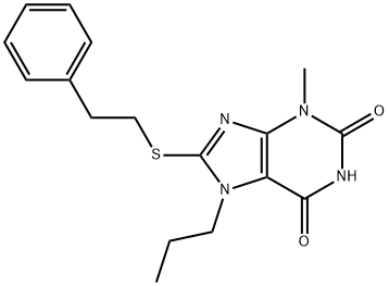 3-methyl-8-(phenethylthio)-7-propyl-3,7-dihydro-1H-purine-2,6-dione Structure