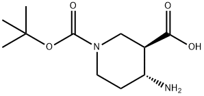 (3R,4R)-4-amino-1-(tert-butoxycarbonyl)piperidine-3-carboxylic acid Structure