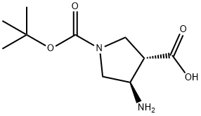 (3S,4R)-4-amino-1-(tert-butoxycarbonyl)pyrrolidine-3-carboxylic acid Structure