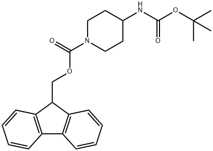 (9H-Fluoren-9-yl)methyl 4-((tert-butoxycarbonyl)amino)piperidine-1-carboxylate Structure