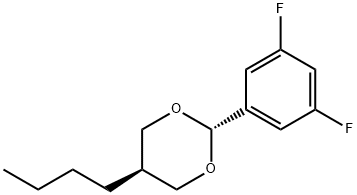 1,3-Dioxane, 5-butyl-2-(3,5-difluorophenyl)-, trans- Structure