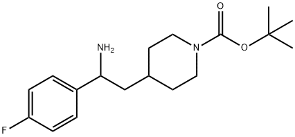 tert-Butyl 4-[2-amino-2-(4-fluorophenyl)ethyl]piperidine-1-carboxylate 구조식 이미지