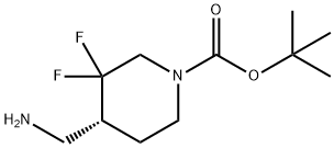(R)-tert-butyl 4-(aminomethyl)-3,3-difluoropiperidine-1-carboxylate Structure