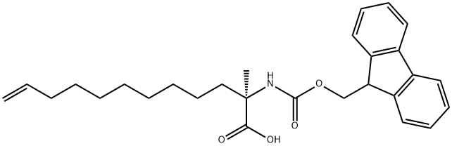 (R)-2-((((9H-Fluoren-9-yl)methoxy)carbonyl)amino)-2-methyldodec-11-enoic acid Structure