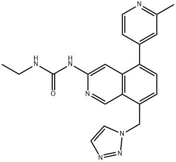 1-(8-((1H-1,2,3-triazol-1-yl)methyl)-5-(2-methylpyridin-4-yl)isoquinolin-3-yl)-3-ethylurea Structure