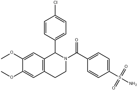 4-(1-(4-chlorophenyl)-6,7-dimethoxy-1,2,3,4-tetrahydroisoquinoline-2-carbonyl)benzenesulfonamide 구조식 이미지