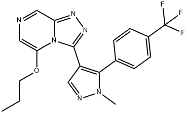 3-(1-methyl-5-(4-(trifluoromethyl)phenyl)-1H-pyrazol-4-yl)-5-propoxy-[1,2,4]triazolo[4,3-a]pyrazine Structure