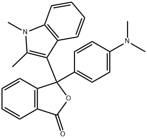1(3H)-Isobenzofuranone,3-[4-(dimethylamino)phenyl]-3-(1,2-dimethyl-1H-indol-3-yl)- 구조식 이미지