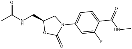 Benzamide, 4-[(5S)-5-[(acetylamino)methyl]-2-oxo-3-oxazolidinyl]-2-fluoro-N-methyl- Structure