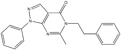 6-methyl-1-phenyl-5-(2-phenylethyl)pyrazolo[3,4-d]pyrimidin-4-one Structure