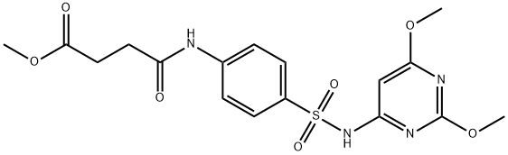 methyl 4-[(4-{[(2,6-dimethoxy-4-pyrimidinyl)amino]sulfonyl}phenyl)amino]-4-oxobutanoate 구조식 이미지