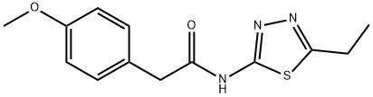 N-(5-ethyl-1,3,4-thiadiazol-2-yl)-2-(4-methoxyphenyl)acetamide 구조식 이미지