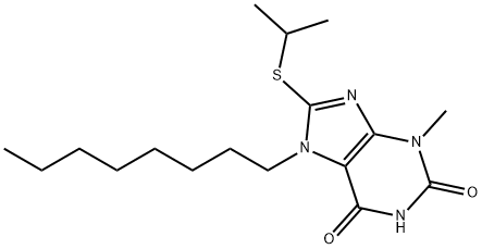 8-(isopropylthio)-3-methyl-7-octyl-3,7-dihydro-1H-purine-2,6-dione 구조식 이미지