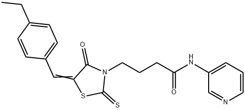 (Z)-4-(5-(4-ethylbenzylidene)-4-oxo-2-thioxothiazolidin-3-yl)-N-(pyridin-3-yl)butanamide Structure