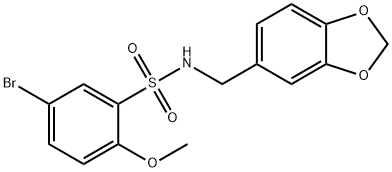 N-(benzo[d][1,3]dioxol-5-ylmethyl)-5-bromo-2-methoxybenzenesulfonamide 구조식 이미지
