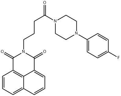 2-(4-(4-(4-fluorophenyl)piperazin-1-yl)-4-oxobutyl)-1H-benzo[de]isoquinoline-1,3(2H)-dione 구조식 이미지