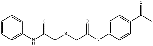 2-[2-(4-acetylanilino)-2-oxoethyl]sulfanyl-N-phenylacetamide 구조식 이미지