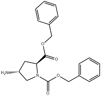 1,2-Pyrrolidinedicarboxylic acid, 4-amino-, 1,2-bis(phenylmethyl) ester, (2S,4R)- 구조식 이미지