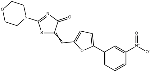 (E)-2-morpholino-5-((5-(3-nitrophenyl)furan-2-yl)methylene)thiazol-4(5H)-one Structure