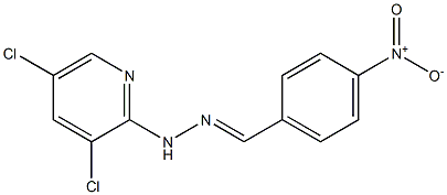 3,5-dichloro-N-[(E)-(4-nitrophenyl)methylideneamino]pyridin-2-amine Structure